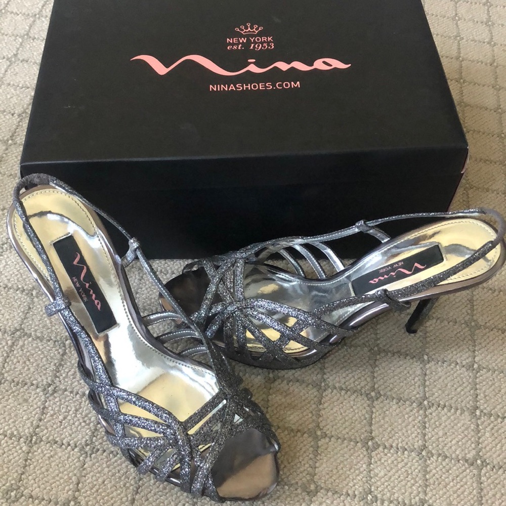 Silver sparkley heels